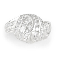 Zilveren ring met witte saffieren