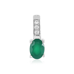 Zilveren hanger met een Groene onyx