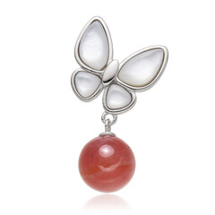 Zilveren hanger met een rhodochrosiet