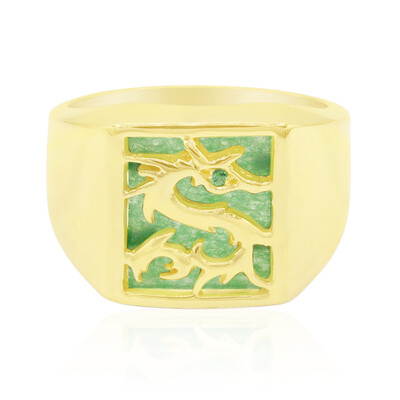 Zilveren ring met een groene jade