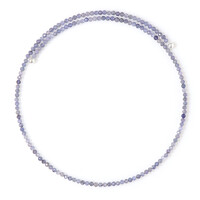 Stalen halsband met tanzanieten (Riya)