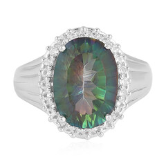 Zilveren ring met een Groene Mystieke Kwarts