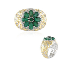 Zilveren ring met Zambia-smaragdstenen (Gems en Vogue)