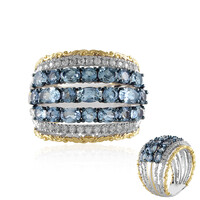 Zilveren ring met Tanzania aquamarijnen (Gems en Vogue)