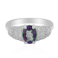 Zilveren ring met een mystieke kwarts
