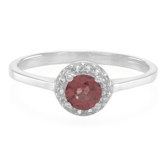 Zilveren ring met een Malaya granaat