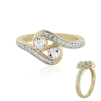 Zilveren ring met danburietkristallen