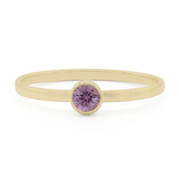 Gouden ring met een roze saffier