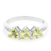 Zilveren ring met gele berillstenen