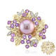 Zilveren broche met een paarse Ming parel (TPC)