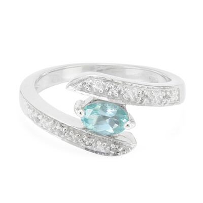 Zilveren ring met een Groene fluor apatiet