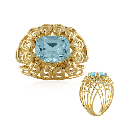 Zilveren ring met een hemel-blauwe topaas