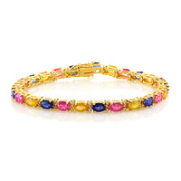 Zilveren armband met Gele Madagaskar Saffieren