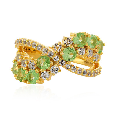 Zilveren ring met tsavorieten