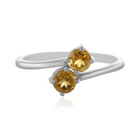 Zilveren ring met citrienstenen