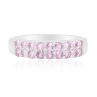 Zilveren ring met roze saffieren