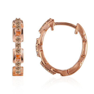 Gouden oorbellen met SI1 Argyle Rose De France Diamanten (Annette)