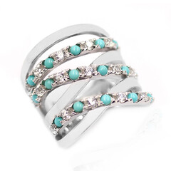 Zilveren ring met Campitos Turkooisen (Anne Bever)