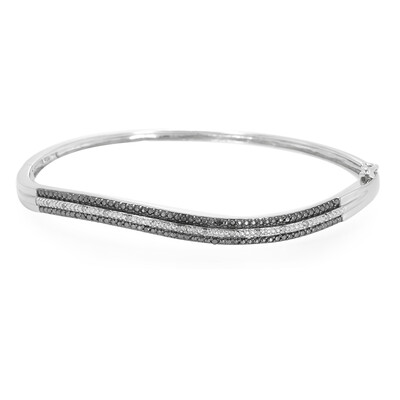 Zilveren armband met zwarte diamanten