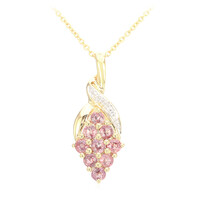 Gouden halsketting met Onverhitte Padparadscha Saffieren (AMAYANI)