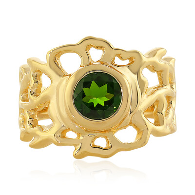 Zilveren ring met een Russische diopsied