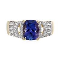 Gouden ring met een AAA tanzaniet (AMAYANI)