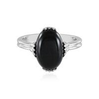 Zilveren ring met een zwarte onyx