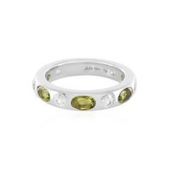Zilveren ring met moldavieten