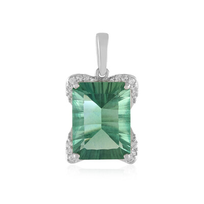 Zilveren hanger met een Groene Fluoriet