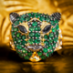 Zilveren ring met zwarte spinelstenen (Gems en Vogue)