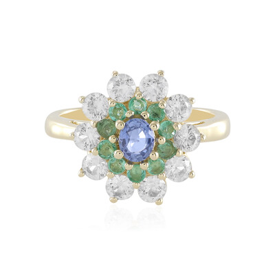 Gouden ring met een Onverhitte blauwe Ceylon saffier (Adela Gold)
