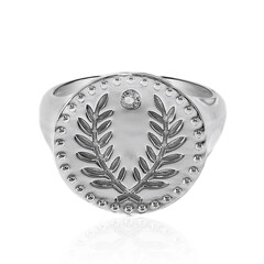 Zilveren ring met een witte topaas