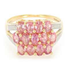 Gouden ring met Onverhitte Padparadscha Saffieren (AMAYANI)