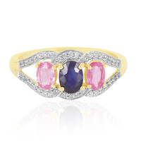 Zilveren ring met een Madagaskar Blauwe Saffier
