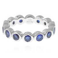Zilveren ring met Madagaskar Blauwe Saffieren