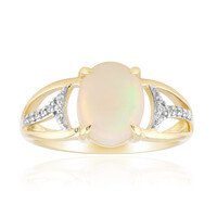 Gouden ring met een Braziliaanse witte opaal