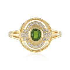 Zilveren ring met een Russische diopsied