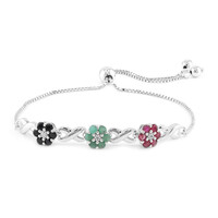 Zilveren armband met robijnen