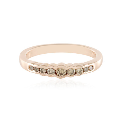 Zilveren ring met een I2 Champagne Diamant
