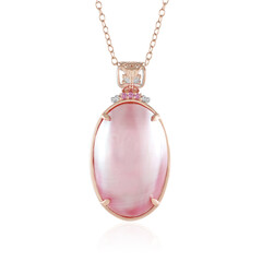 Zilveren halsketting met een Roze Mabé-parel (Gems en Vogue)