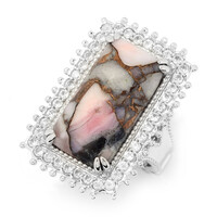 Zilveren ring met een Roze Opaal Mozaïek (Dallas Prince Designs)