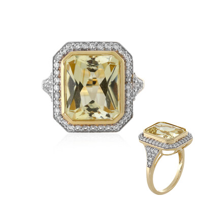 Gouden ring met een kanariegele kunziet