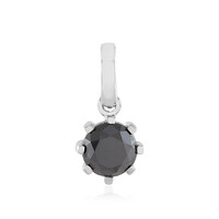 Platina hanger met een zwarte diamant