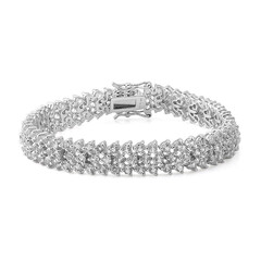 Zilveren armband met witte topaasstenen