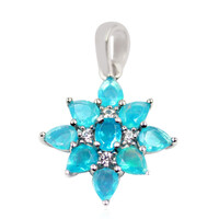 Zilveren hanger met Caribische Blauwe opalen