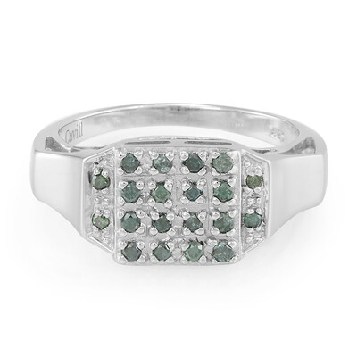 Zilveren herenring met Fancy diamanten