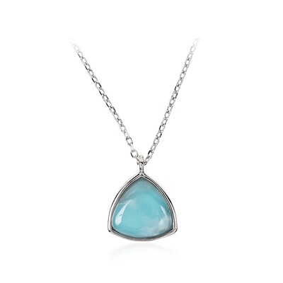 Zilveren halsketting met een larimar