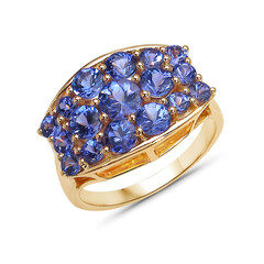 Gouden ring met een AAA tanzaniet (AMAYANI)