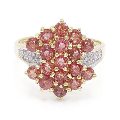 Gouden ring met Onverhitte Padparadscha Saffieren (AMAYANI)