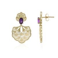 Gouden oorbellen met amethisten (Ornaments by de Melo)